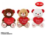 PELUCHE ORSO CON CUORE CM 30 3 COL