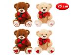 PELUCHE ORSO CON FIORI CM 25 2 COL