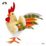 GALLO IN PAGLIA C/PIUME CM 17