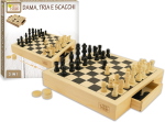 DAMA SCACCHI TRIA IN LEGNO 